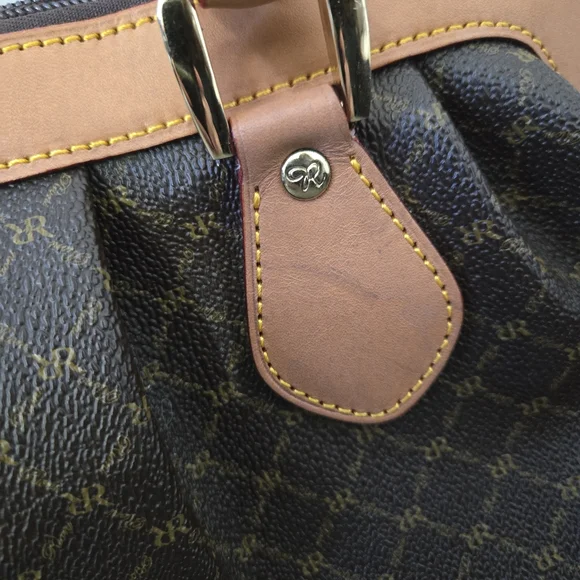 Rioni leather and coated canvas shoulder satchel, EUC - Picture 13 of 16